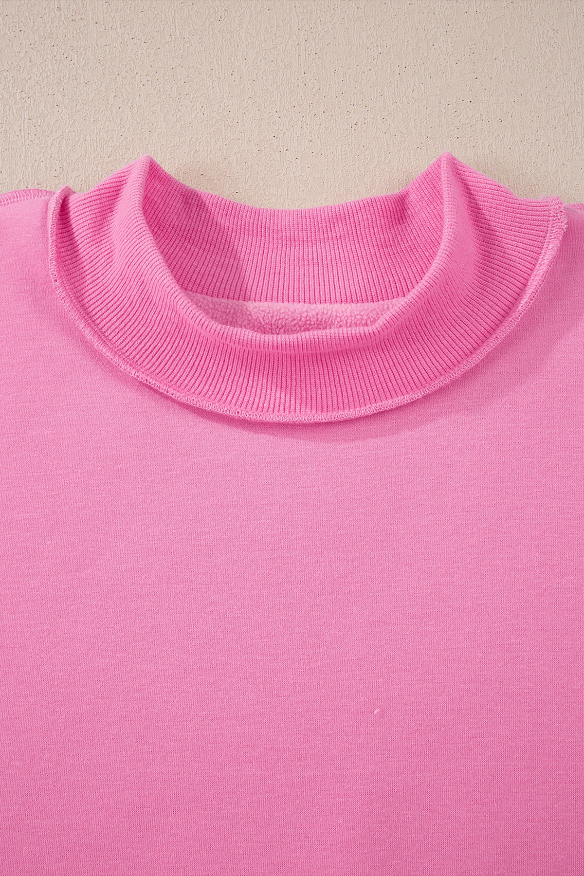 Light Grey Oversize Drop Shoulder Reversible Mock Neck Sweatshirt